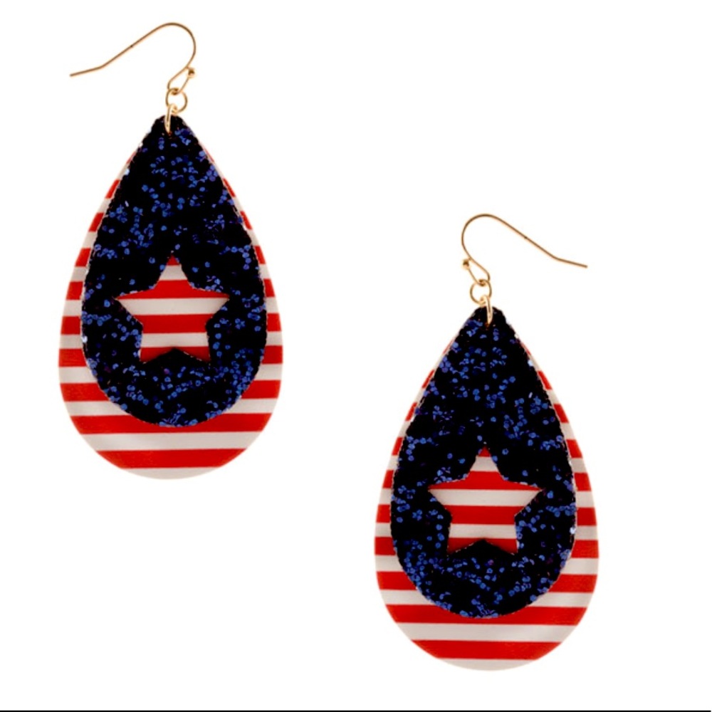 Patriotic Double Teardrop Earring